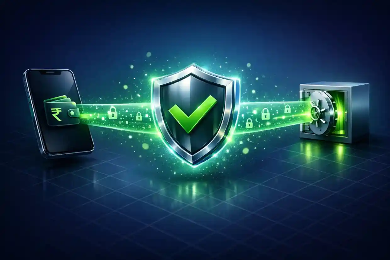 Lotus365 encrypted payment security flow from mobile wallet through verification to bank